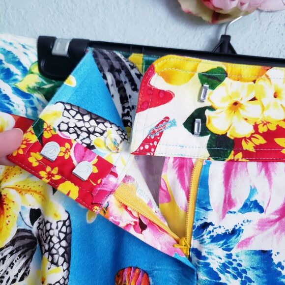 Escada Cruise Style Tropical Ocean Ankle Pants - Picture 6 of 9